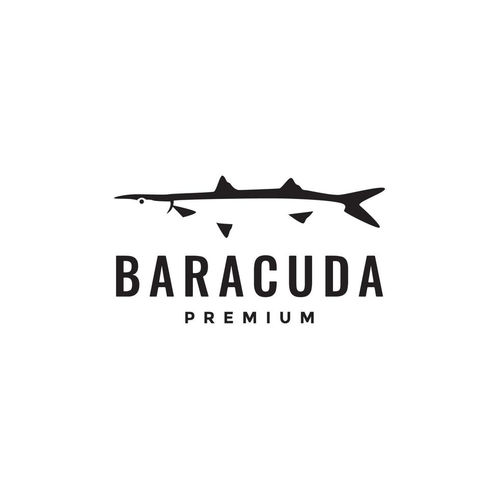 création de logo minimal de poisson barracuda vecteur