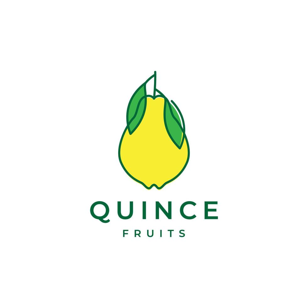 création de logo de coing aux fruits abstraits vecteur