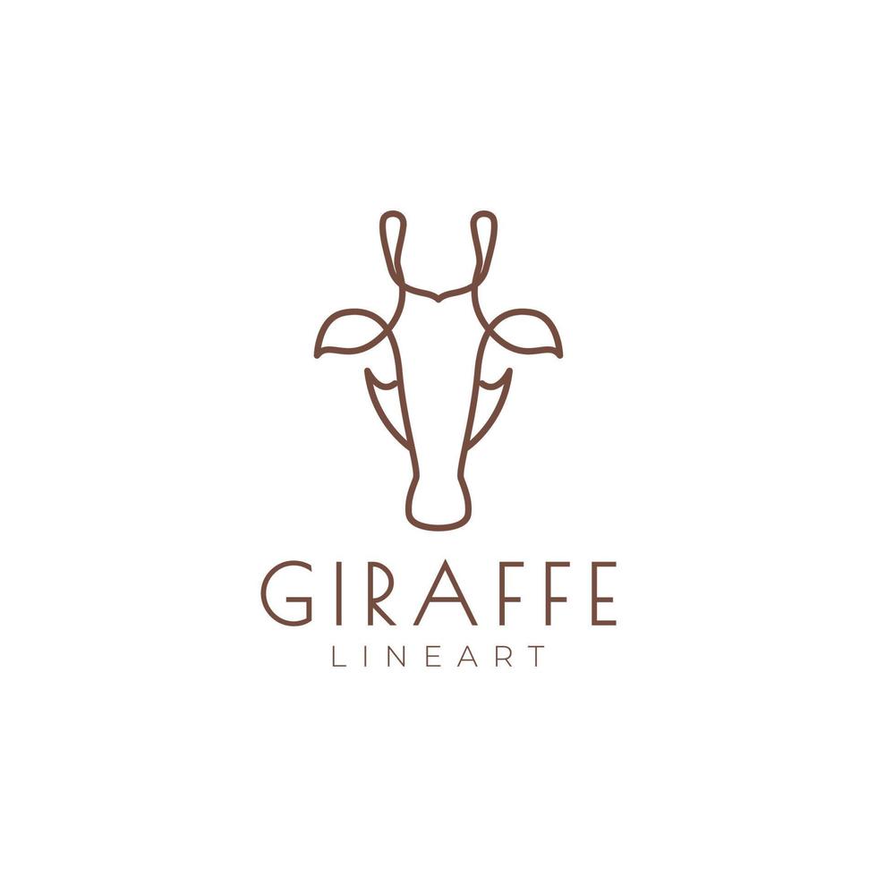 création de logo de tête de girafe aux lignes minimalistes vecteur