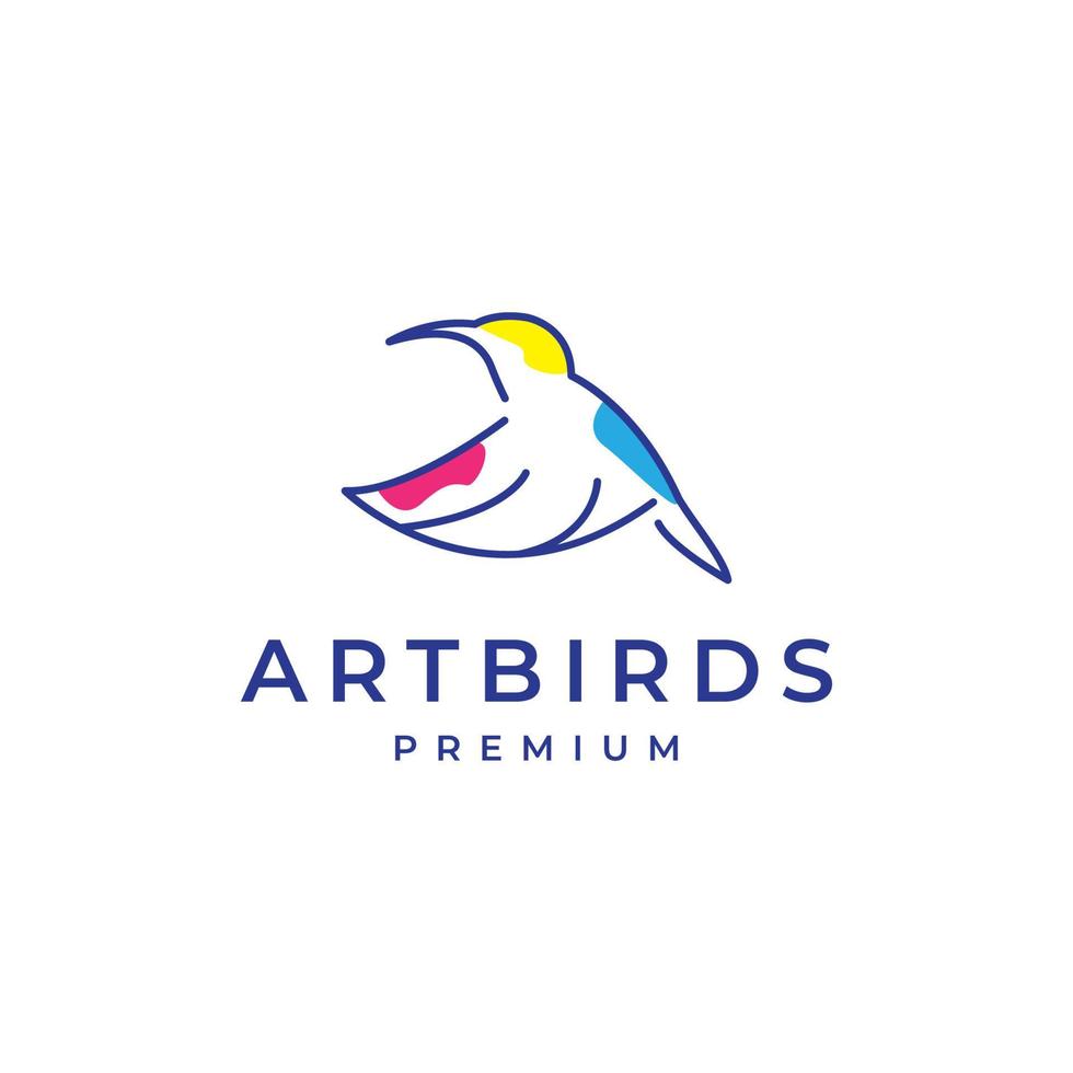 création de logo abstrait oiseau colibri vecteur