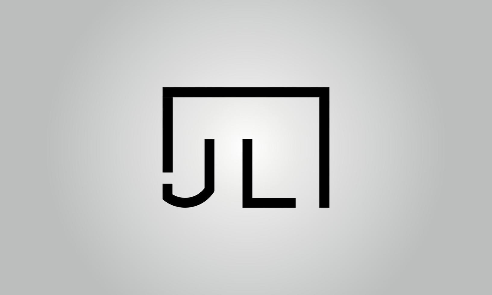 création de logo lettre jl. logo jl avec forme carrée dans le modèle de vecteur gratuit de vecteur de couleurs noires.