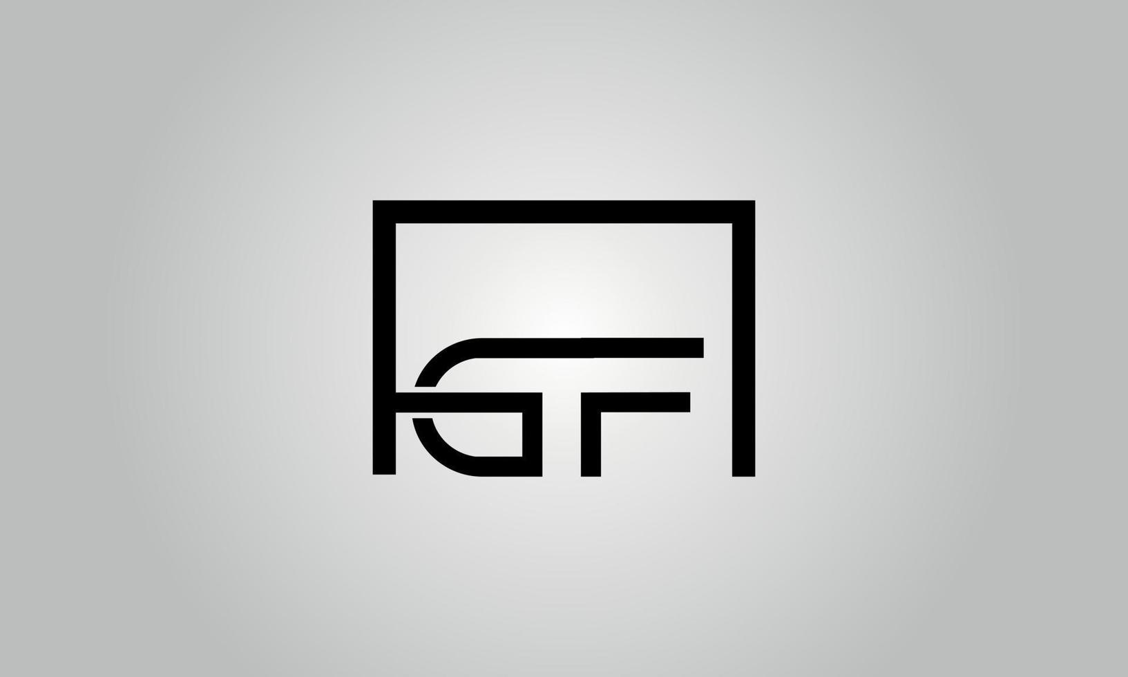 création de logo lettre gf. logo gf avec forme carrée dans le modèle de vecteur gratuit de vecteur de couleurs noires.