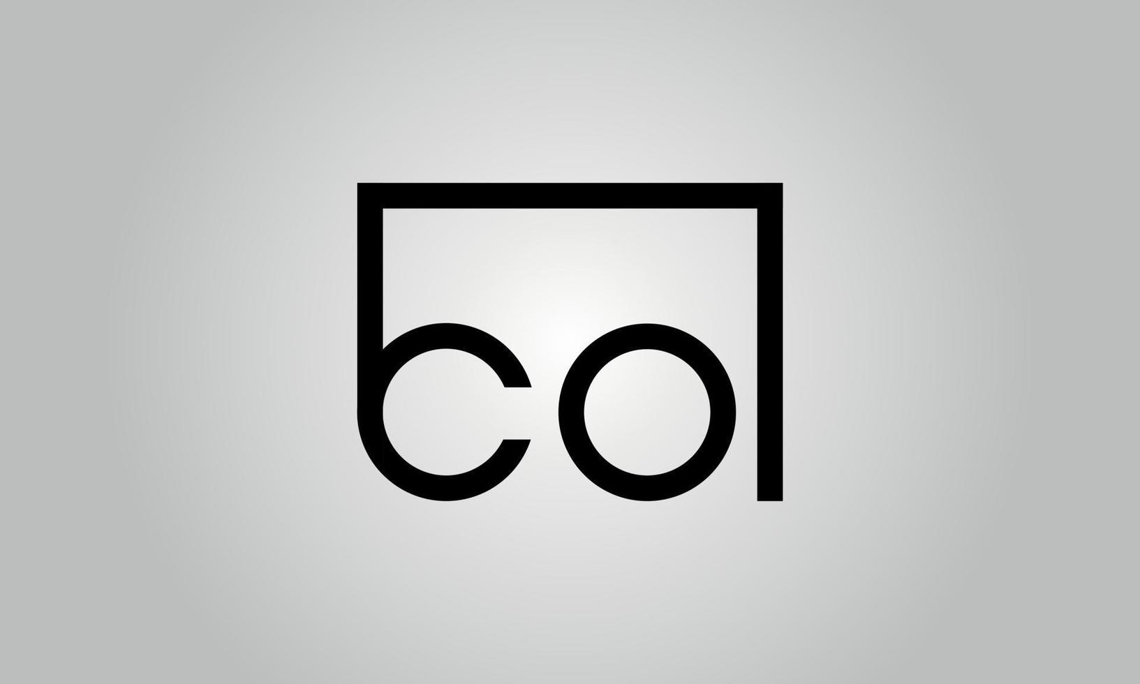 création de logo lettre co. co logo avec forme carrée dans le modèle de vecteur libre de vecteur de couleurs noires.