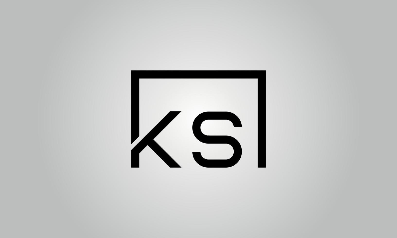 création de logo lettre ks. logo ks avec forme carrée dans le modèle de vecteur gratuit de vecteur de couleurs noires.