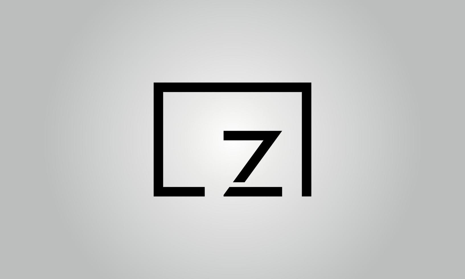 création de logo lettre lz. logo lz avec forme carrée dans le modèle vectoriel gratuit de couleurs noires.