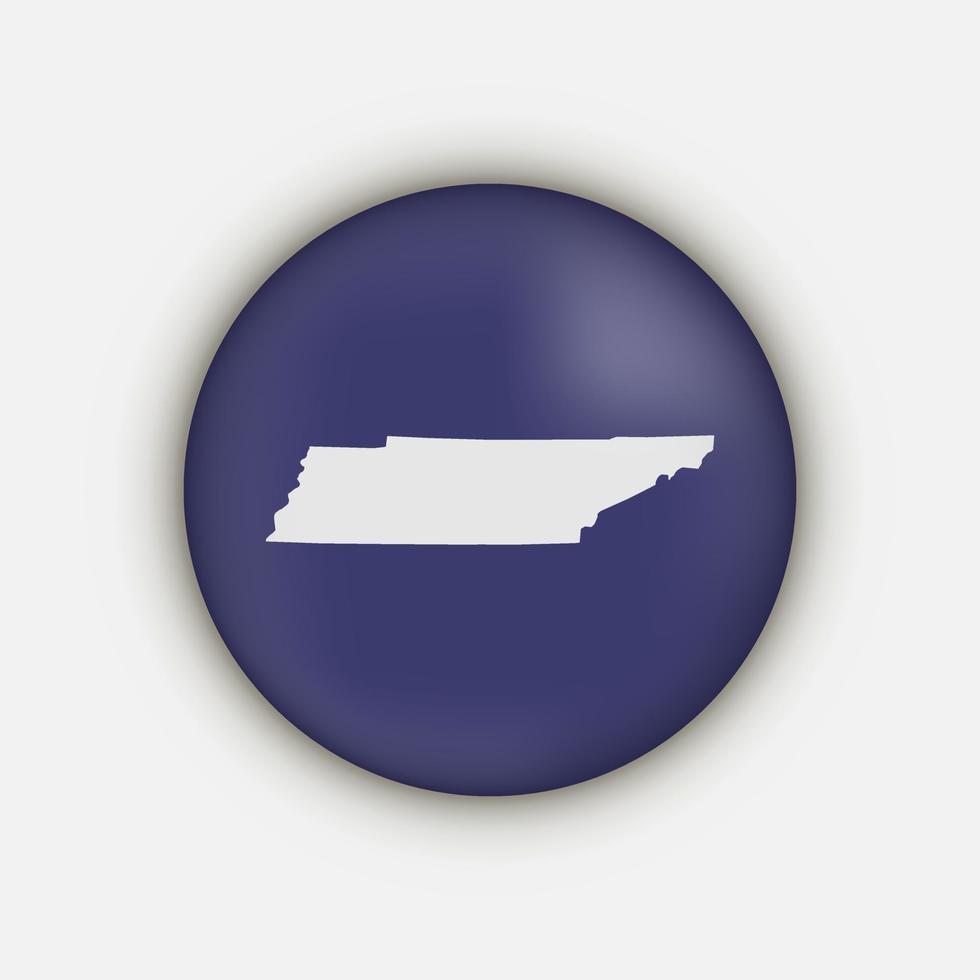 cercle de carte d'état du tennessee avec ombre portée vecteur