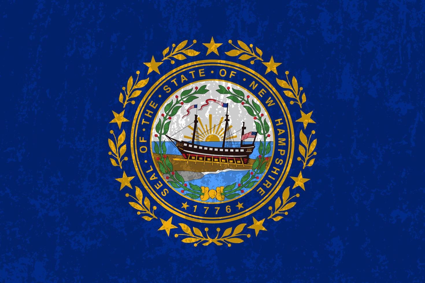 drapeau grunge de l'état du new hampshire. illustration vectorielle. vecteur