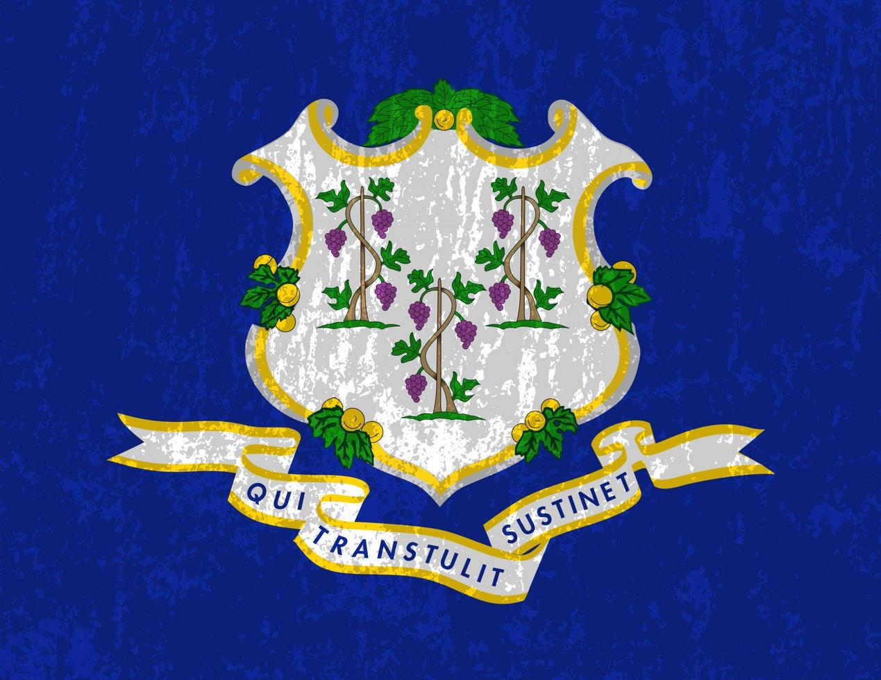 drapeau grunge de l'état du Connecticut. illustration vectorielle. vecteur