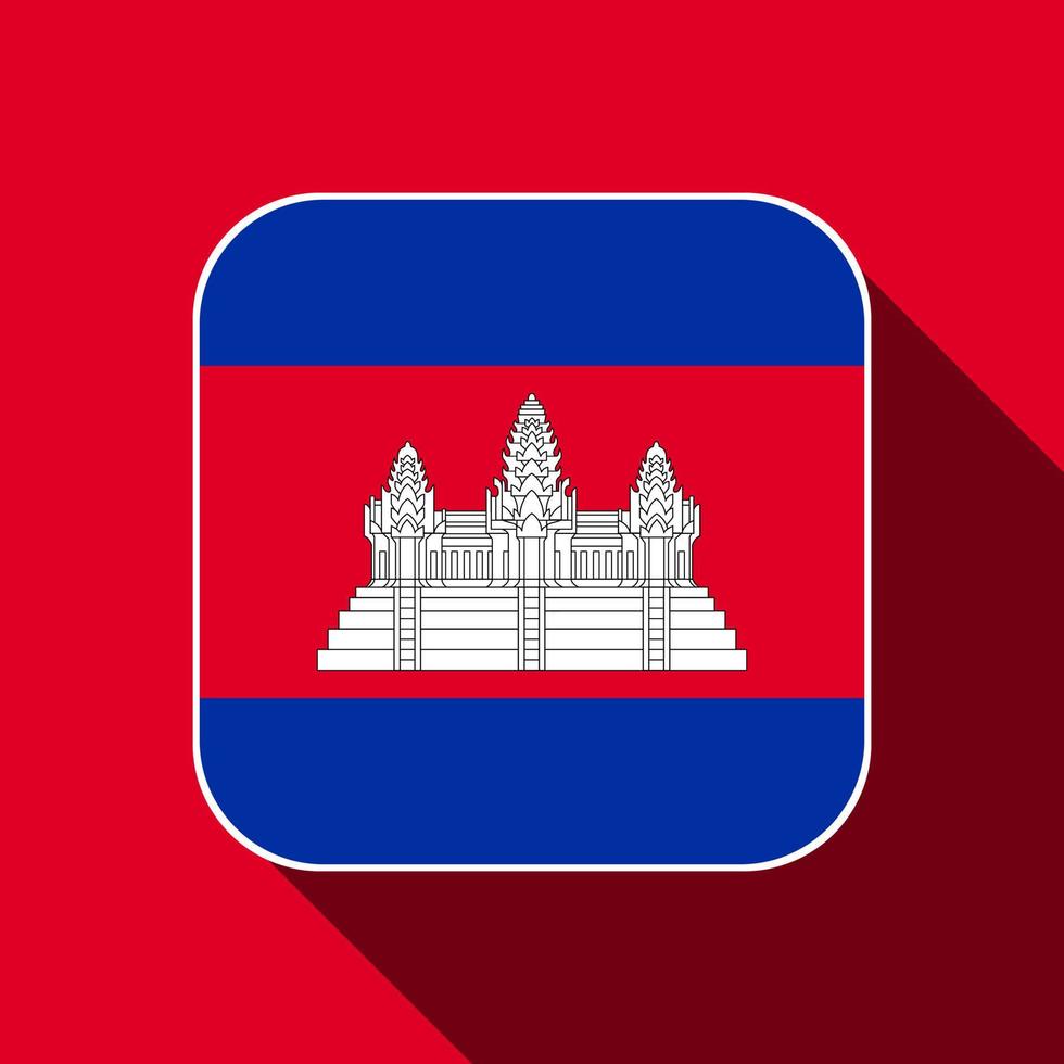 drapeau cambodge, couleurs officielles. illustration vectorielle. vecteur