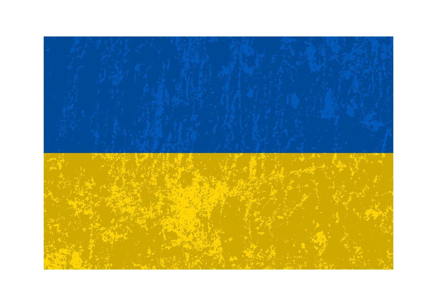 drapeau ukrainien grunge, couleurs officielles et proportion. illustration vectorielle. vecteur
