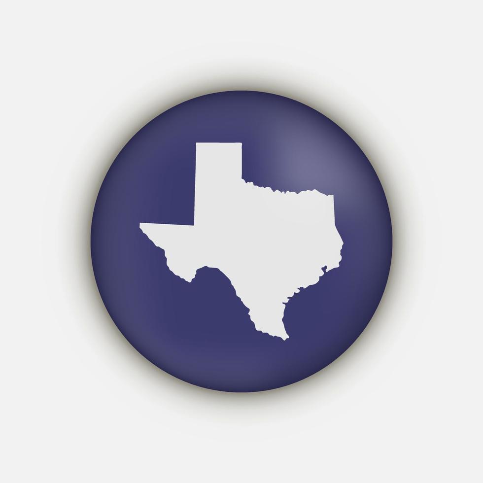 cercle de carte d'état du texas avec ombre portée vecteur