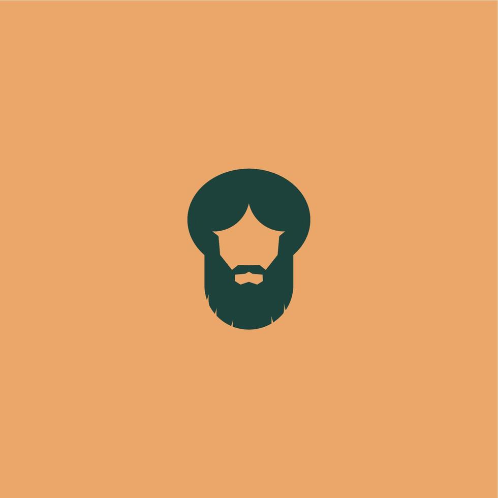 arabe mâle logo silhouette barbe vecteur