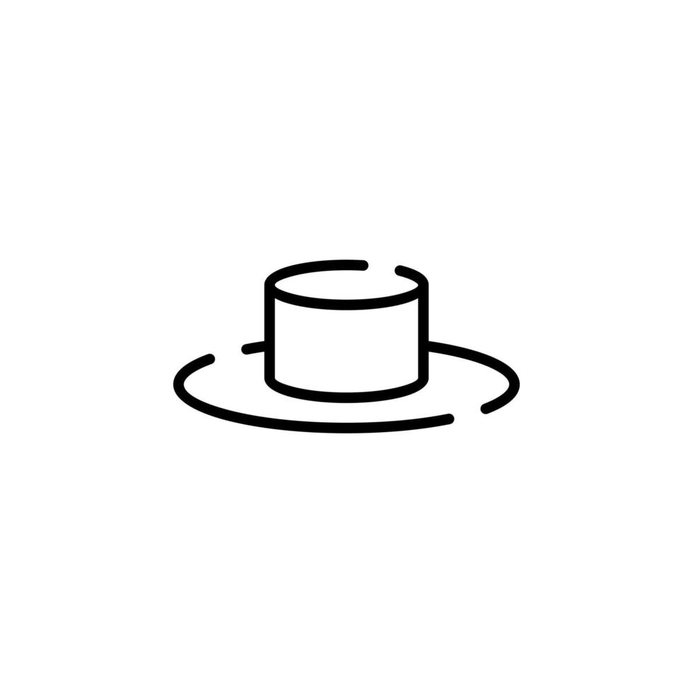 chapeau, accessoire, modèle de logo d'illustration vectorielle d'icône de ligne pointillée de mode. adapté à de nombreuses fins. vecteur