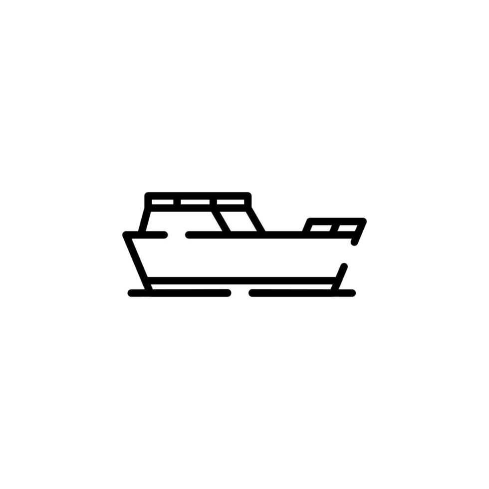 navire, bateau, voilier ligne pointillée icône illustration vectorielle modèle de logo. adapté à de nombreuses fins. vecteur