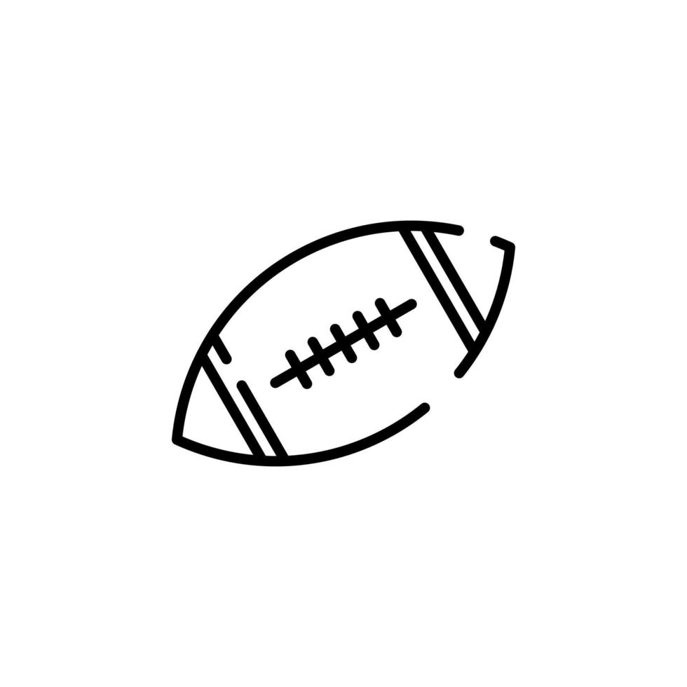 rugby, sport, ballon, jeu icône ligne pointillée illustration vectorielle modèle de logo. adapté à de nombreuses fins. vecteur