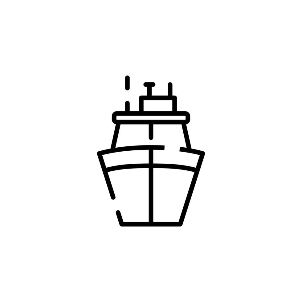 navire, bateau, voilier ligne pointillée icône illustration vectorielle modèle de logo. adapté à de nombreuses fins. vecteur