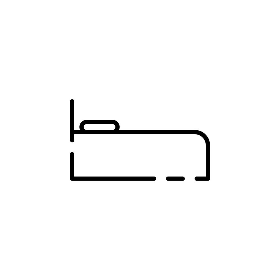 lit, modèle de logo d'illustration vectorielle d'icône de ligne pointillée de chambre à coucher. adapté à de nombreuses fins. vecteur