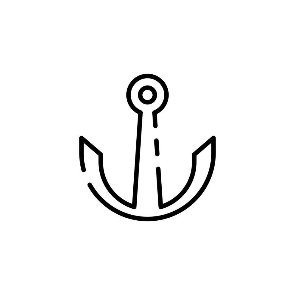 ancre, modèle de logo d'illustration vectorielle d'icône de ligne pointillée de port. adapté à de nombreuses fins. vecteur