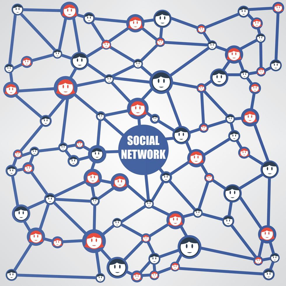 vecteur de flux de travail de réseau social