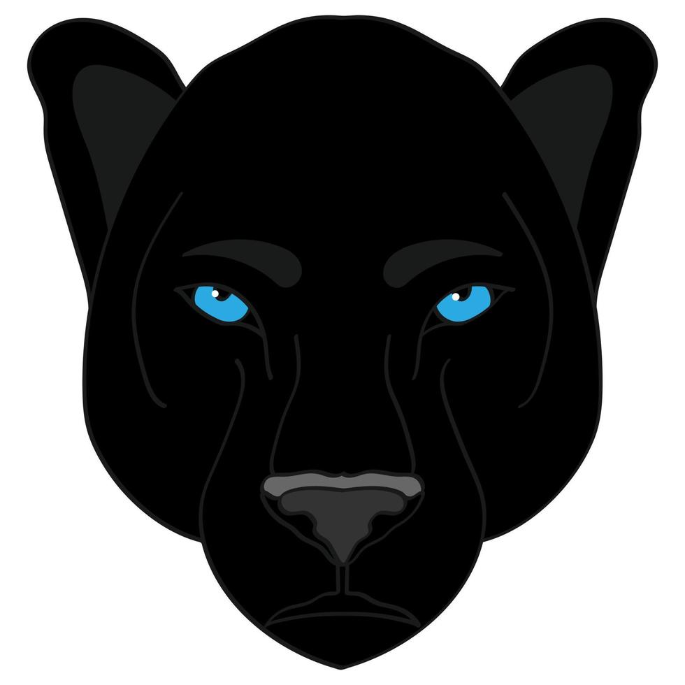 illustration de tête de panthère noire, mascotte de sport ou logo d'équipe dans un style plat. image de dessin animé en graphique vectoriel. vecteur