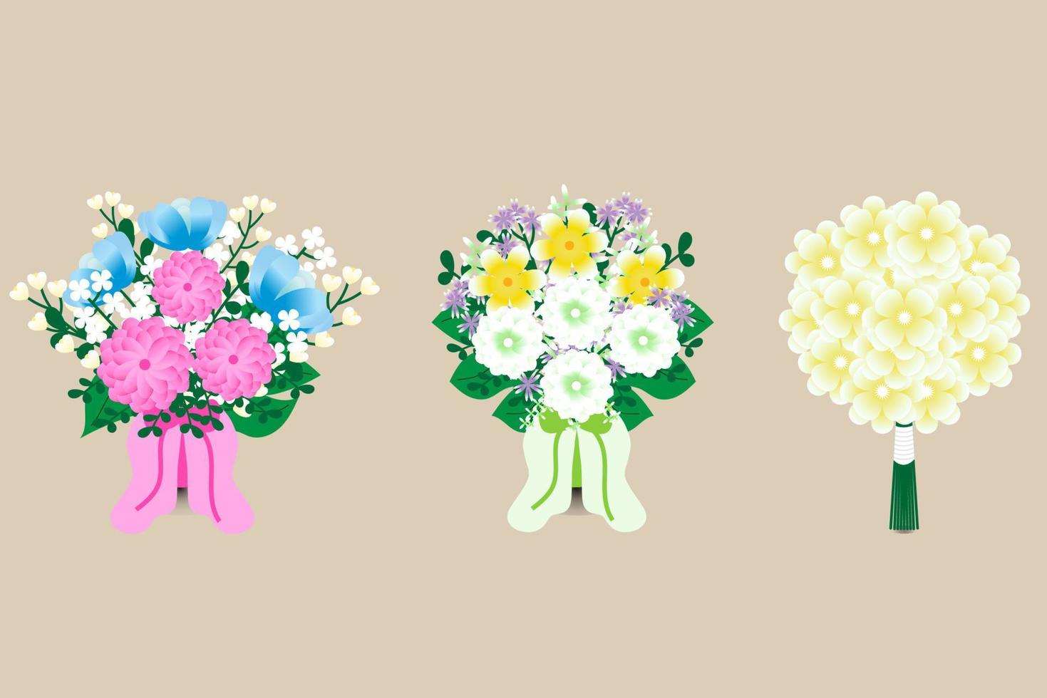 conception d'illustration de beau bouquet de fleurs de mariage vecteur