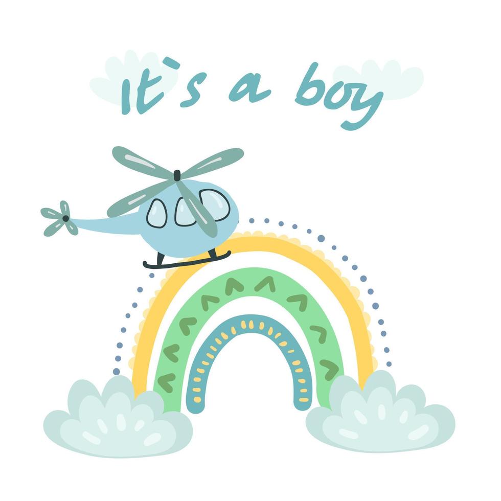 illustration de fête de genre. carte postale pour un garçon. anniversaire du fils. décor pour une fête de genre. vecteur
