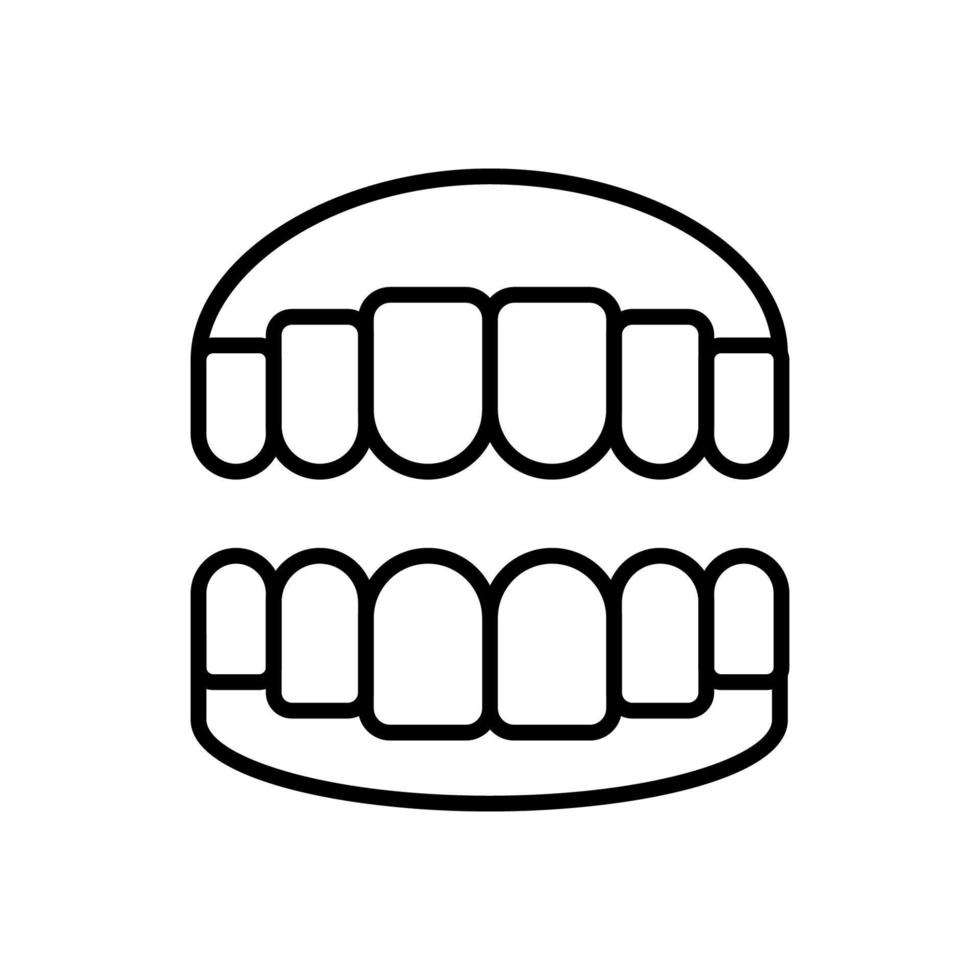 concept de profession et d'occupation. signe de contour moderne dessiné dans un style plat. trait modifiable. icône de ligne isolée monochrome vecteur de dents dans la bouche