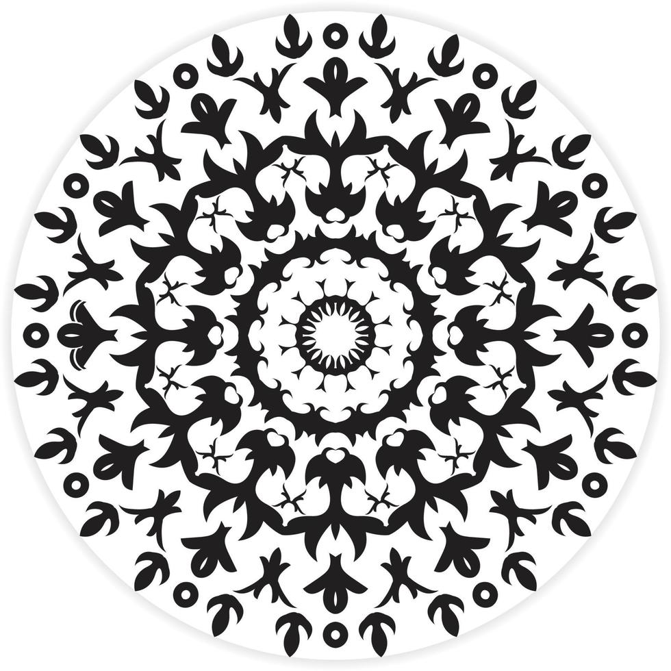 fleur de mandala pour livre de coloriage adulte, mandala décoratif avec des éléments floraux classiques sur fond blanc. motif abstrait sans soudure. adapté au livre de coloriage, au papier d'emballage, à l'emballage vecteur