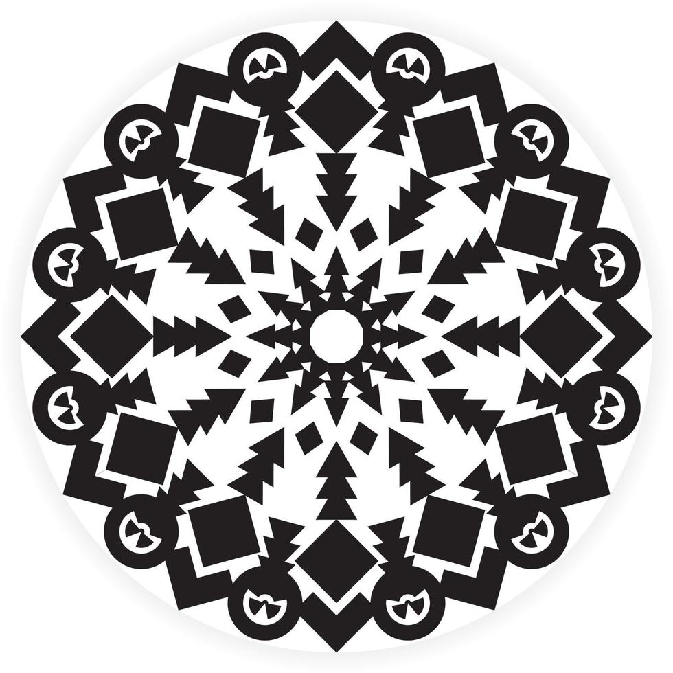 mandala rond avec motif floral. conception de vecteur de page de coloriage noir et blanc, page de livre de coloriage anti-stress pour adultes