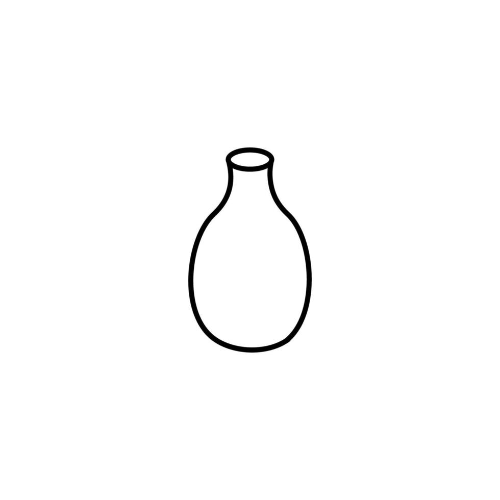 signe vectoriel adapté aux sites Web, applications, articles, magasins, etc. illustration monochrome simple et trait modifiable. icône de ligne de vase