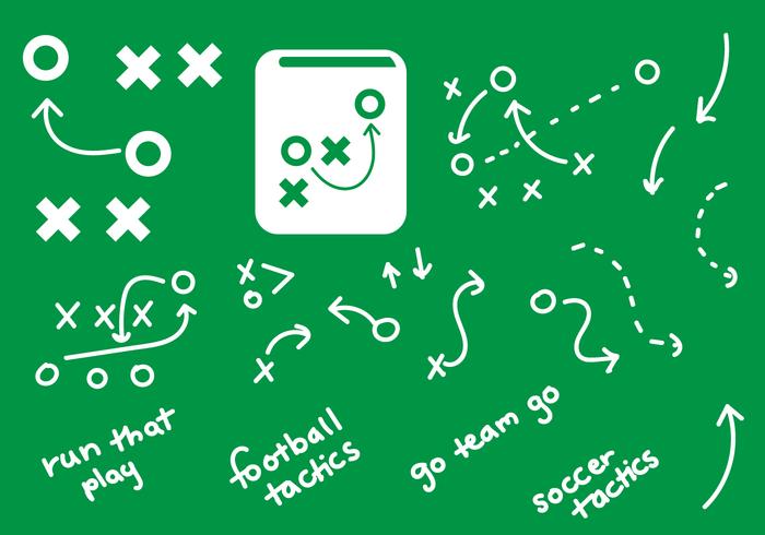 Playbook graphics handdrawn plays vecteur