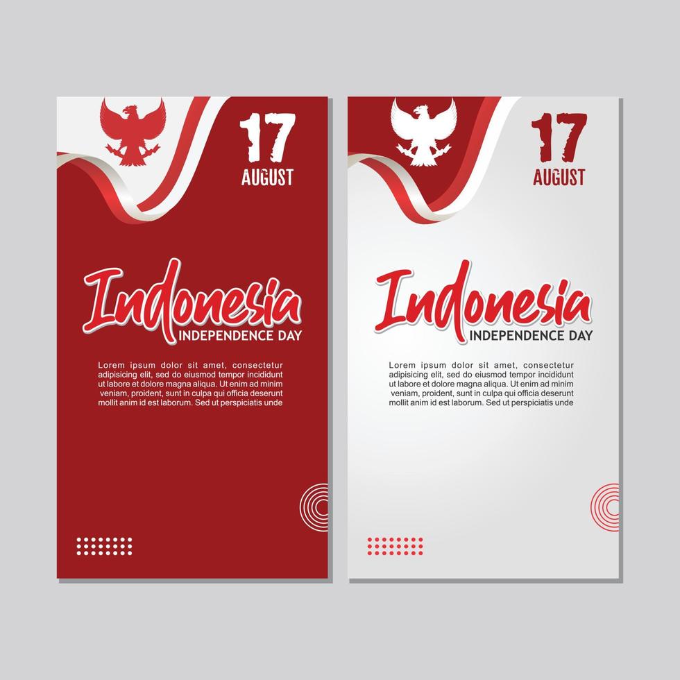 histoires instagram de la fête de l'indépendance de l'indonésie vecteur