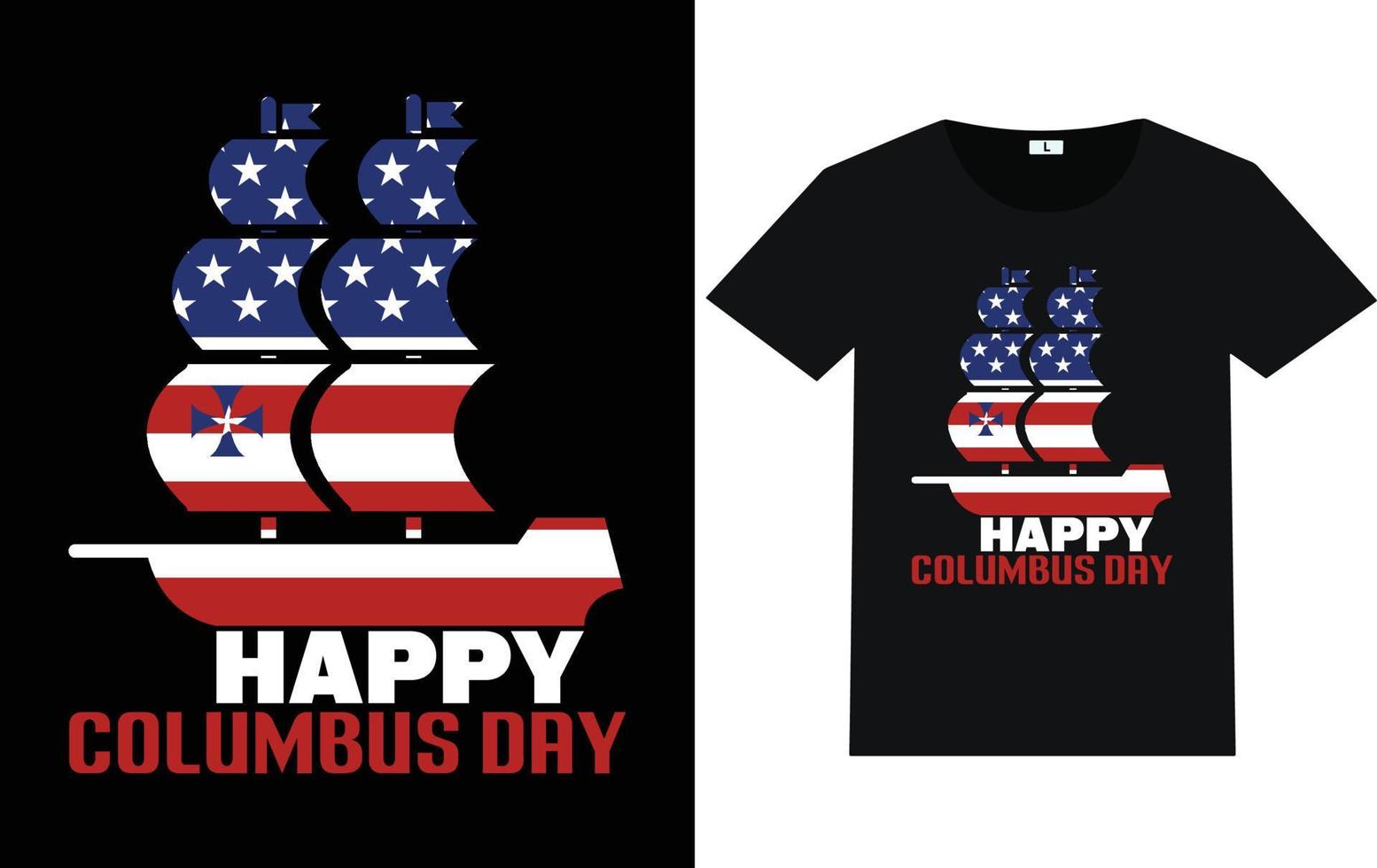 typographie à la mode de columbus day et conception de t-shirt graphique vecteur