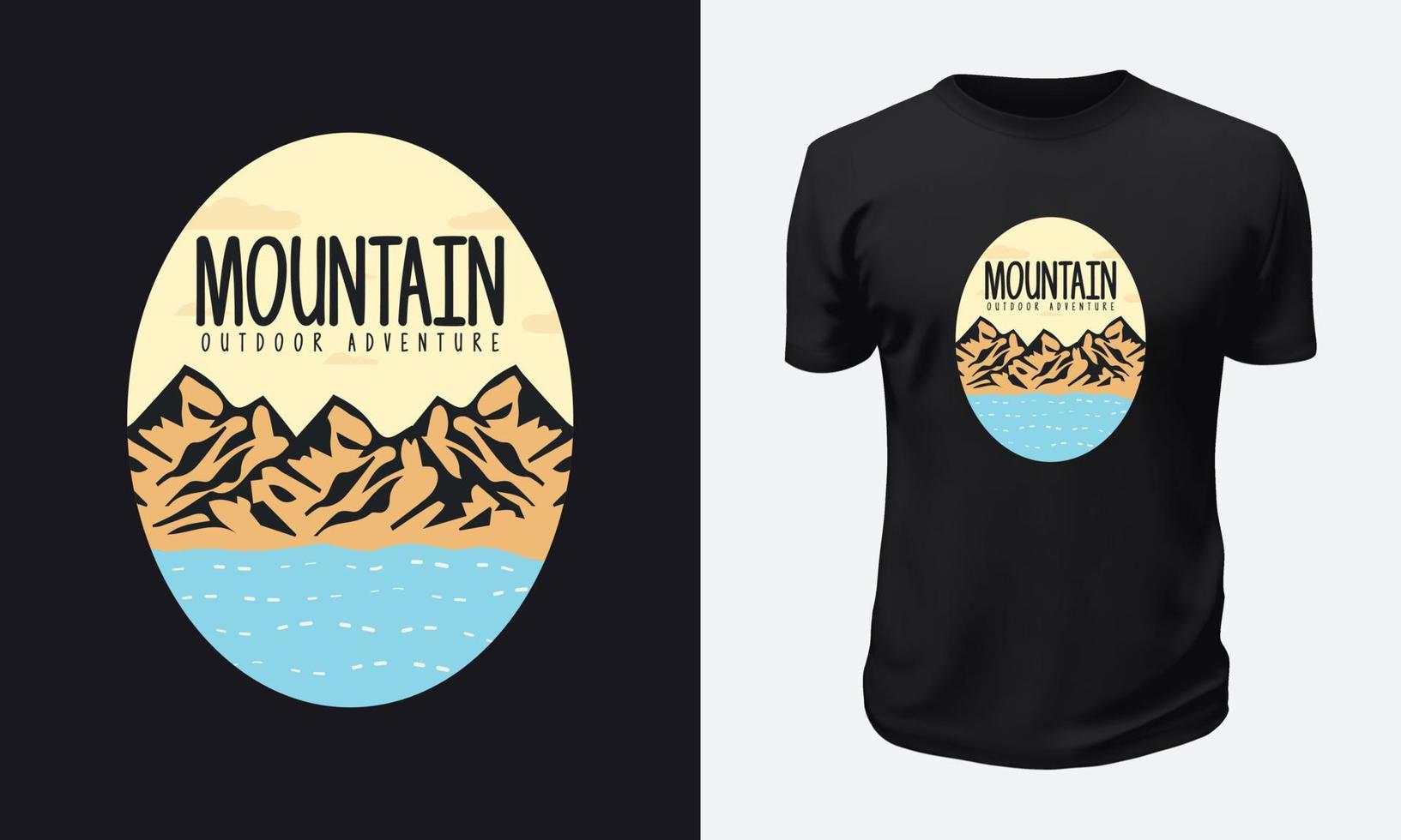 conception de t-shirt de montagne en plein air vecteur