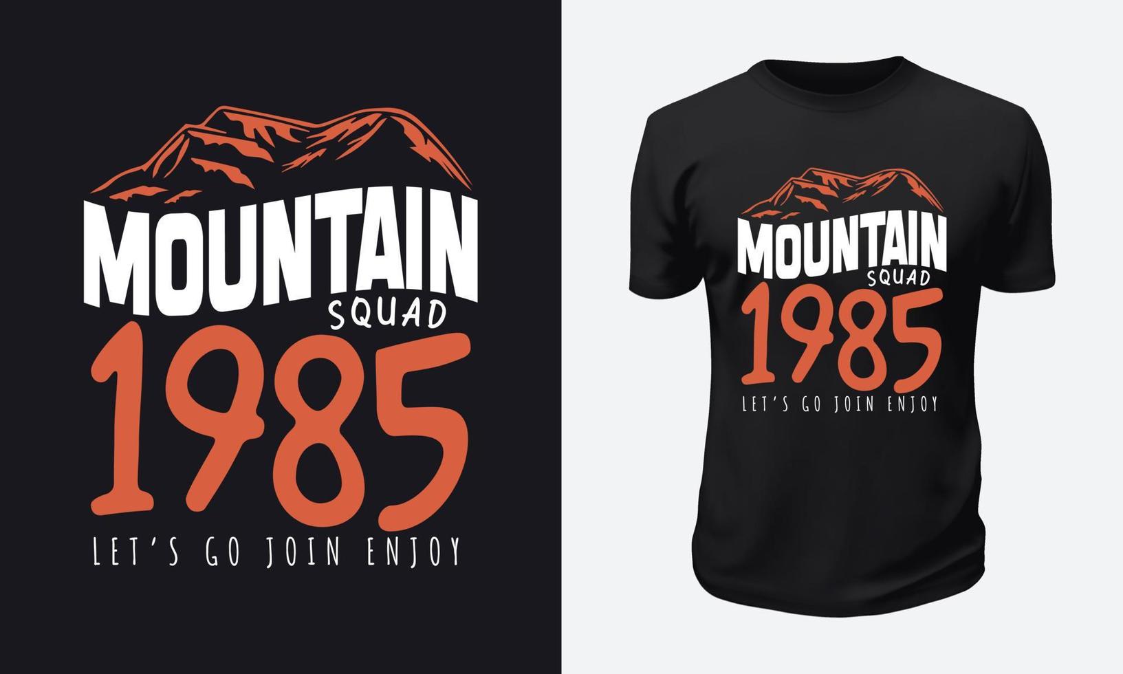 conception de t-shirt de montagne en plein air vecteur