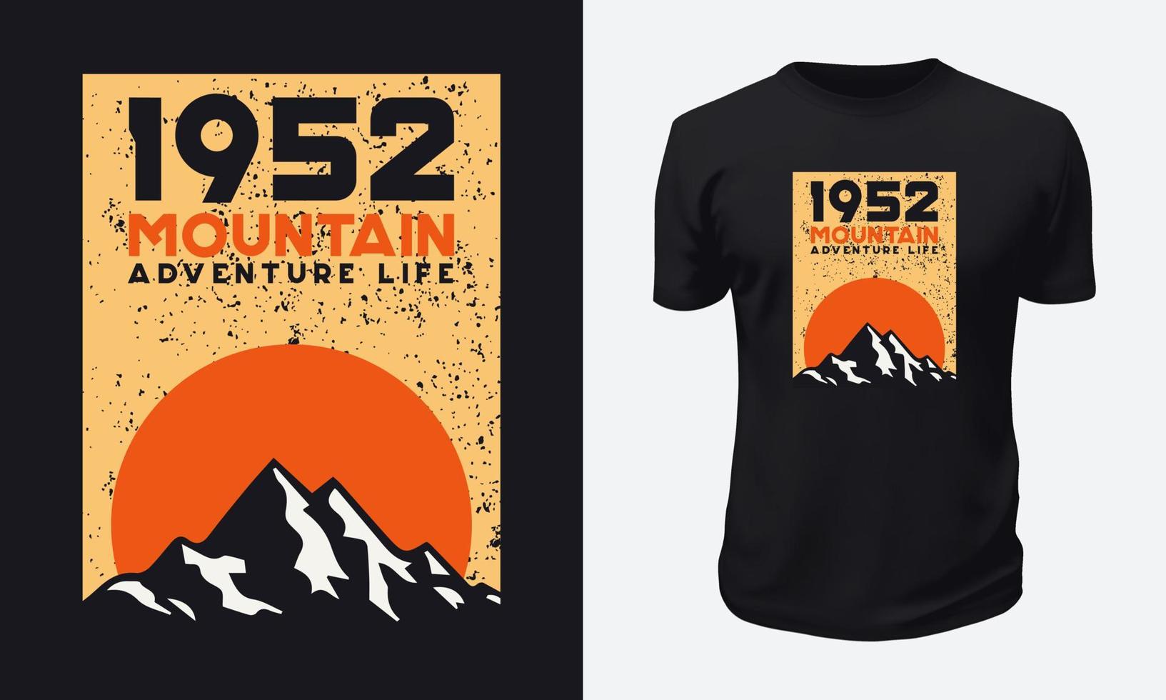 conception de t-shirt de montagne en plein air vecteur