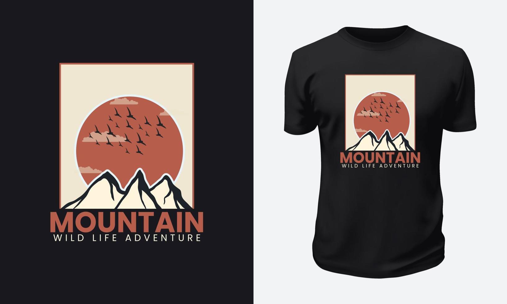 conception de t-shirt de montagne en plein air vecteur