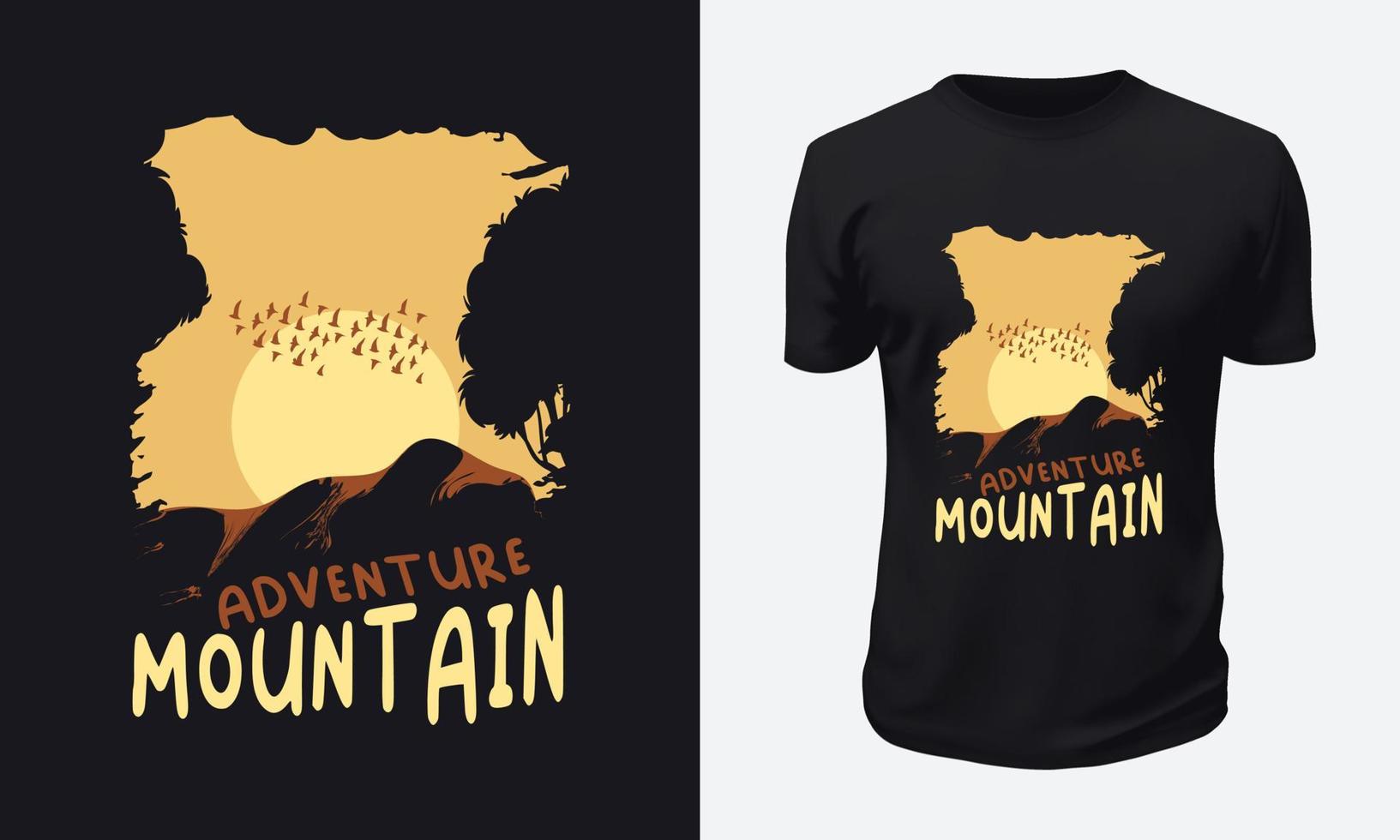 conception de t-shirt de montagne en plein air vecteur