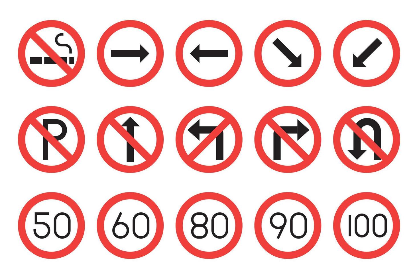 ensemble d'icônes de signe de tour illustration vectorielle au design plat vecteur