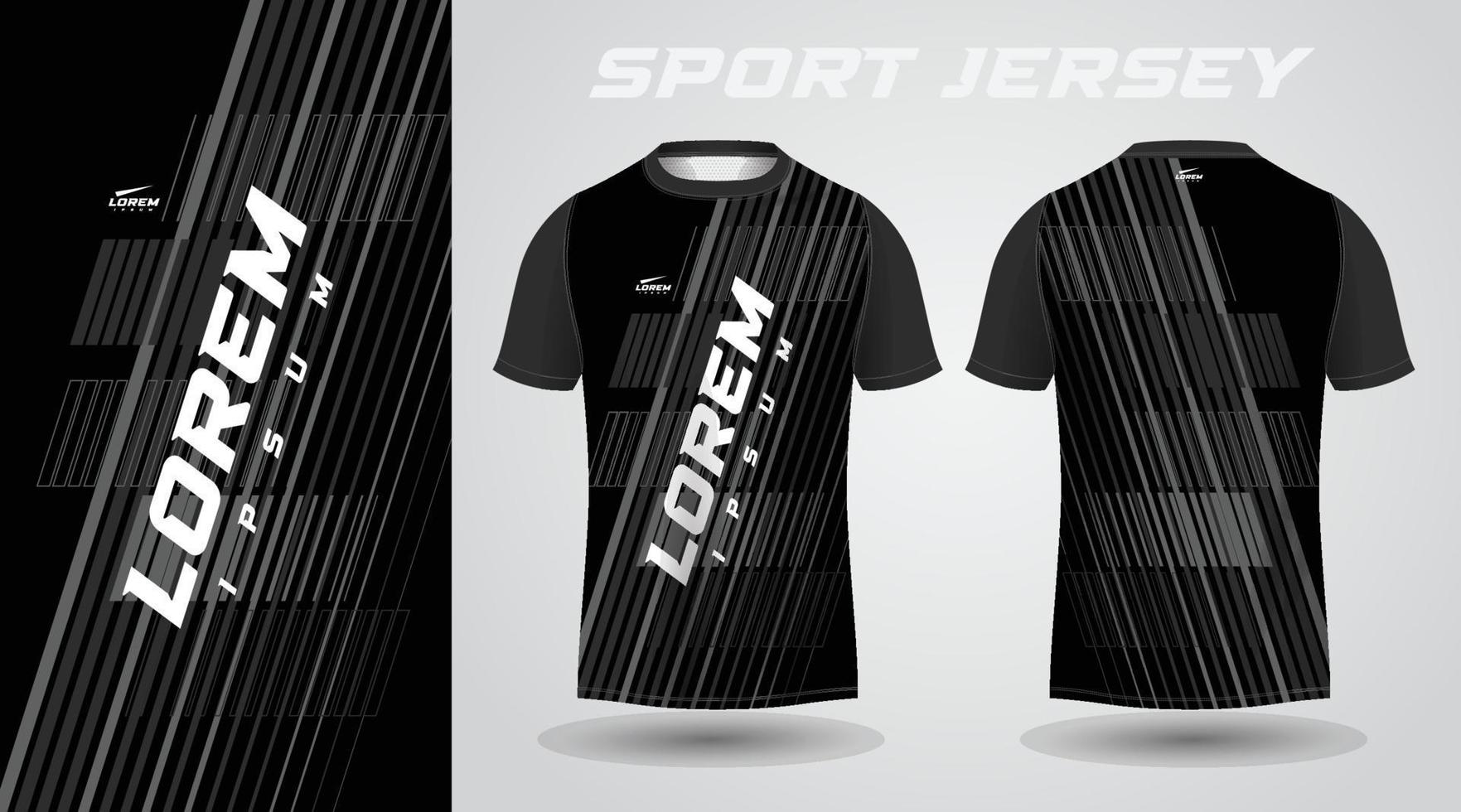 conception de maillot de sport chemise noire vecteur