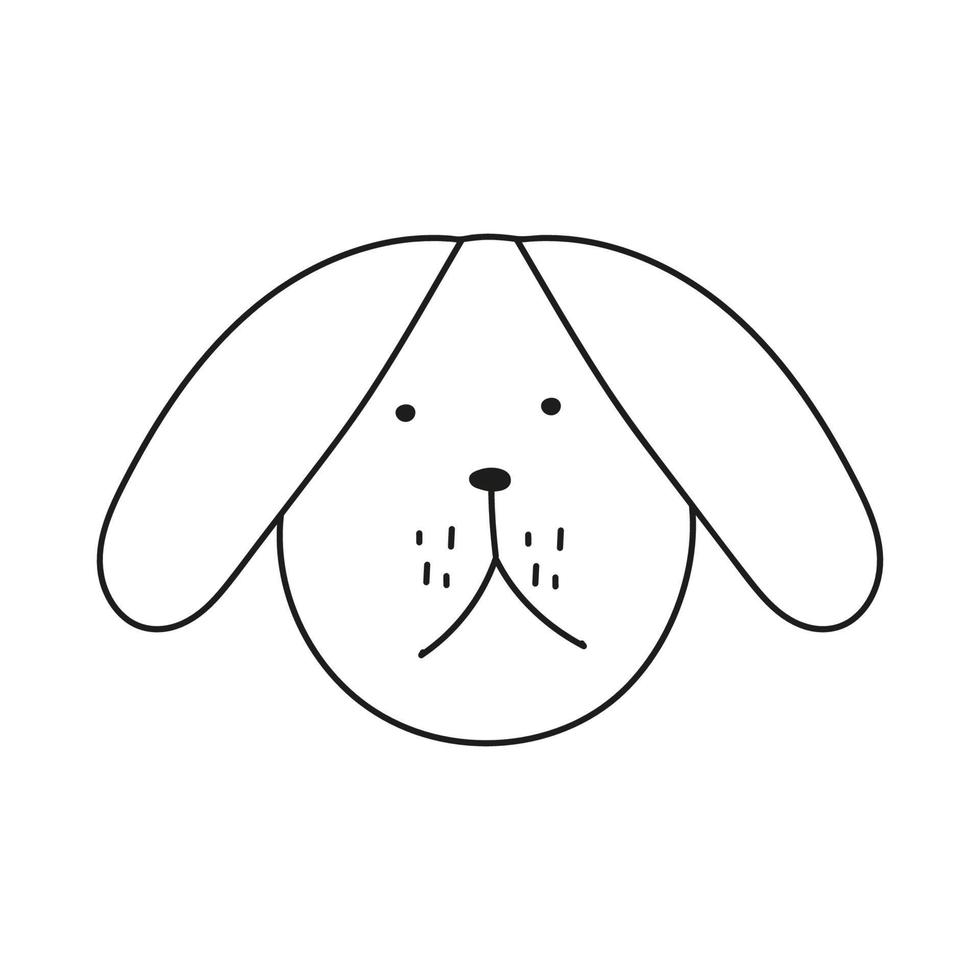 chien de style doodle avec des oreilles pendantes. image vectorielle isolée à utiliser comme impression ou nous vecteur