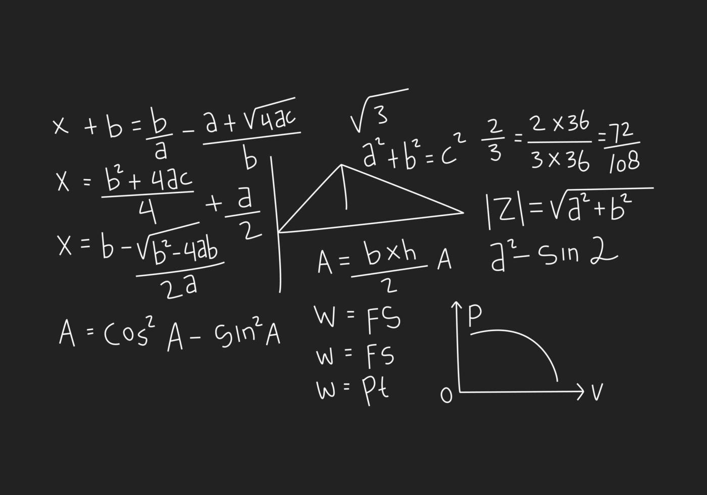 illustration de fond de tableau mathématique réaliste vecteur