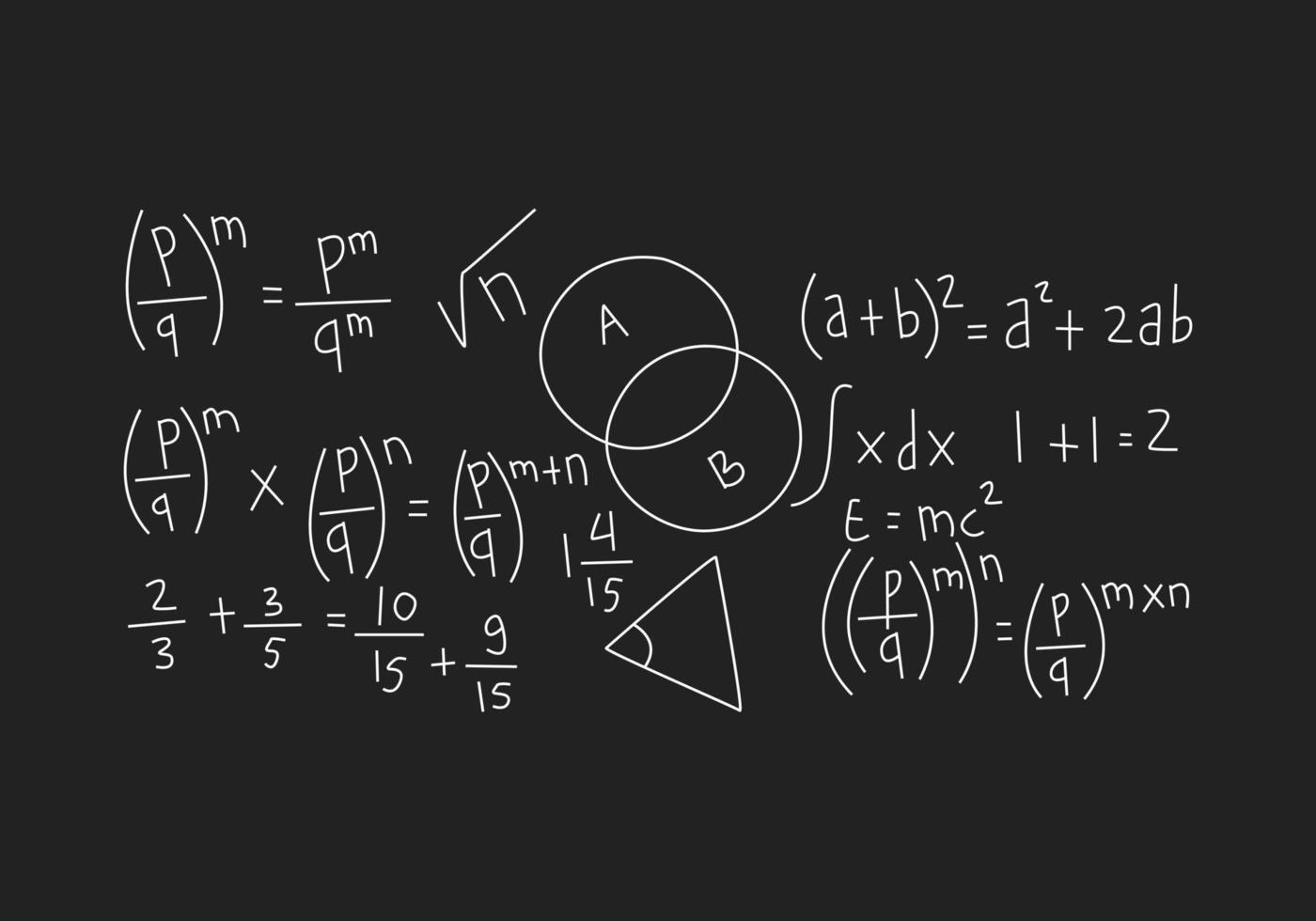 illustration de fond de tableau mathématique réaliste vecteur