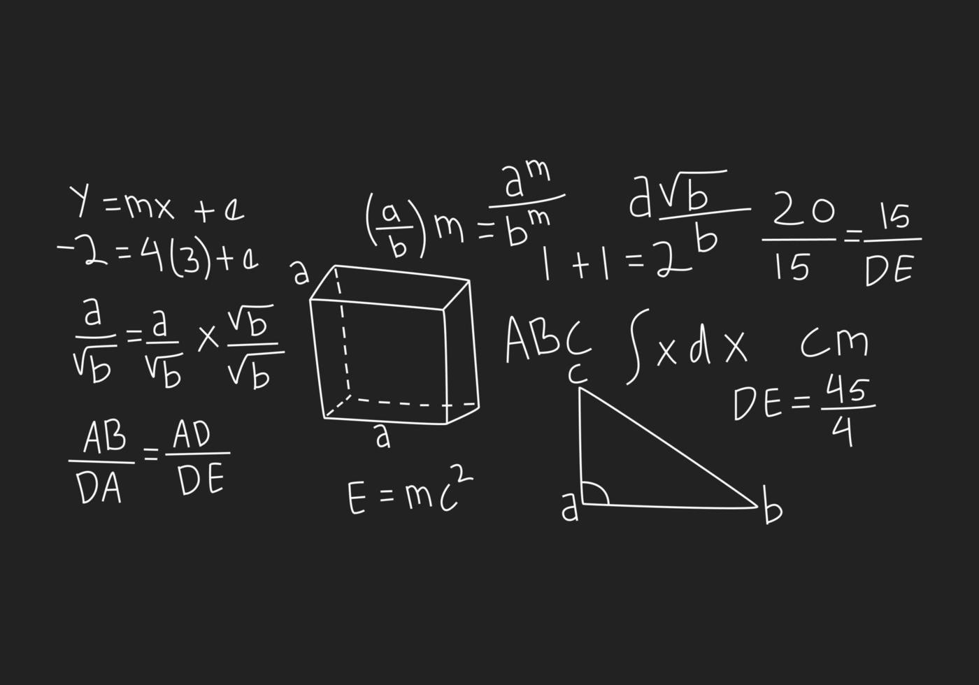 illustration de fond de tableau mathématique réaliste vecteur