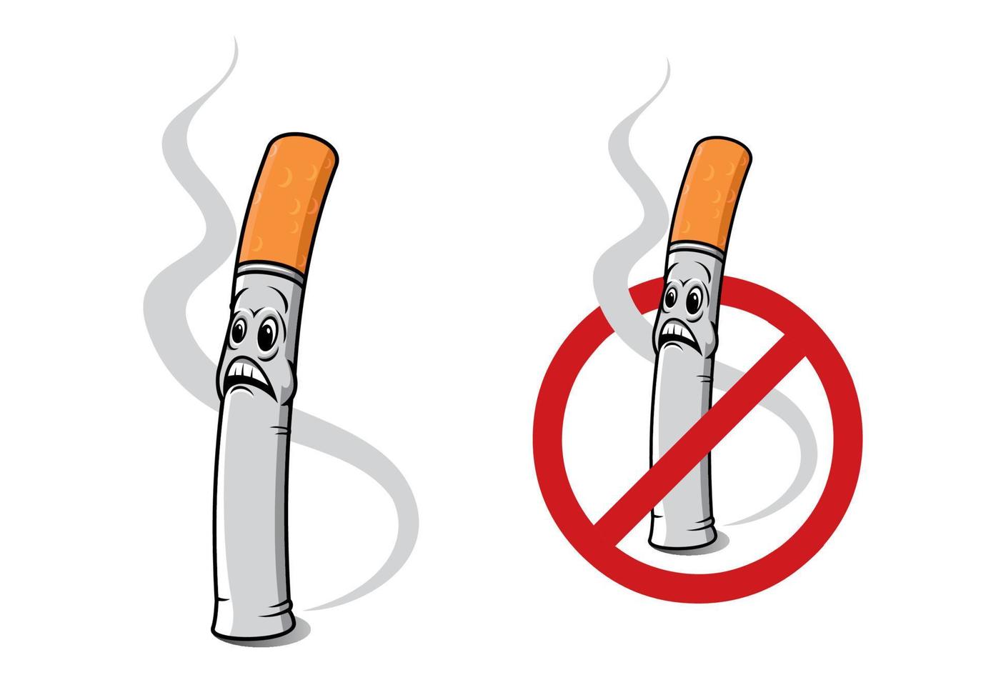 signe de cigarette de dessin animé vecteur