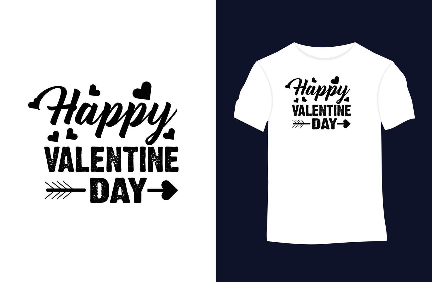 conception de t-shirt vecteur Saint-Valentin avec silhouettes, typographie, impression, illustration vectorielle