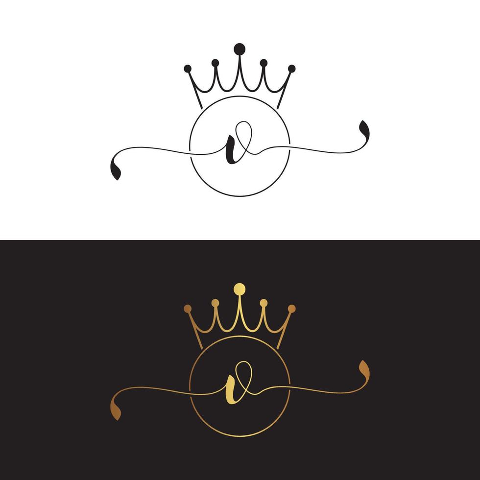 concept de logo de lettre v pour la marque royale vecteur