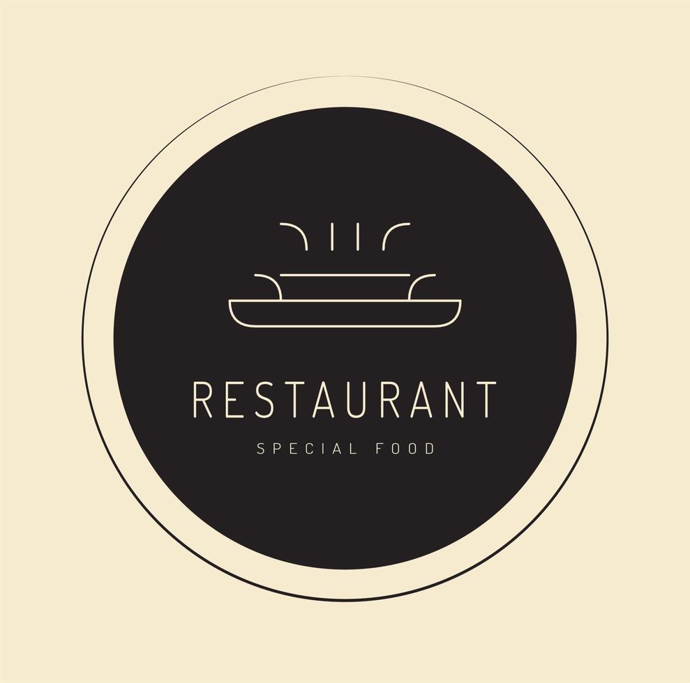 logo de restaurant avec contour de casserole vecteur