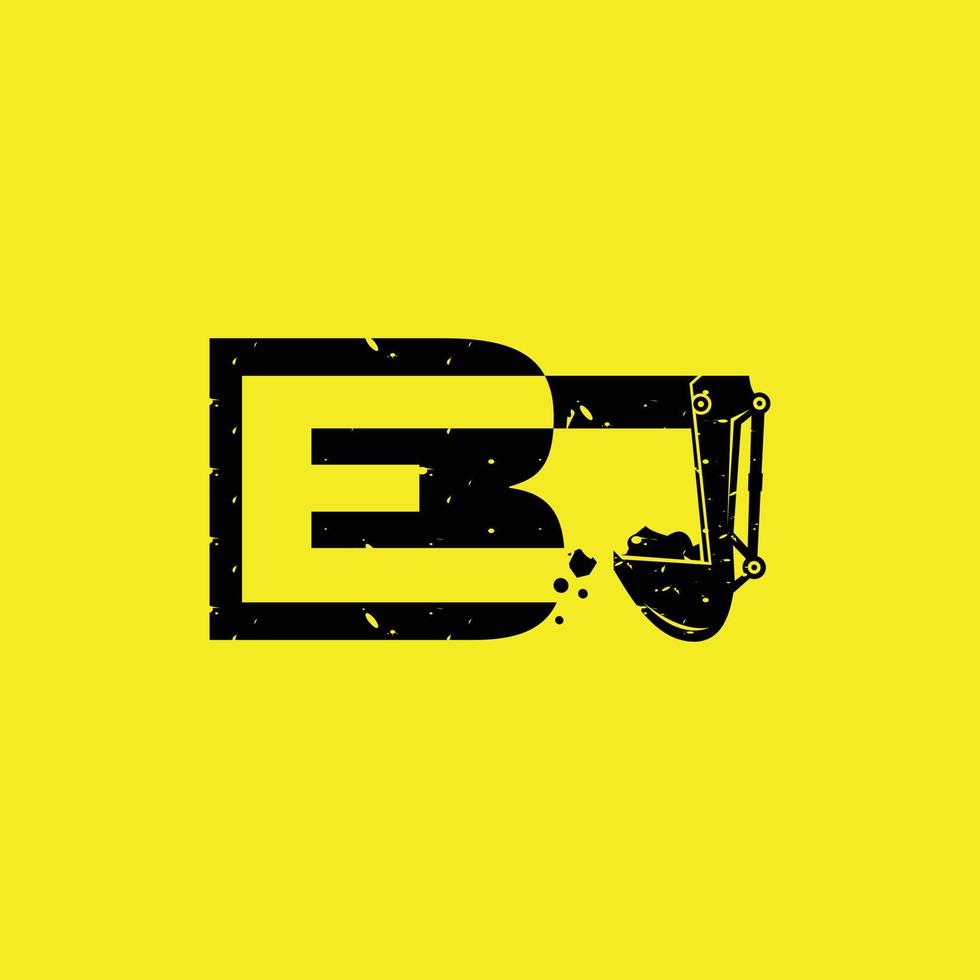 lettre eb excavatrice logo moderne industriel vecteur