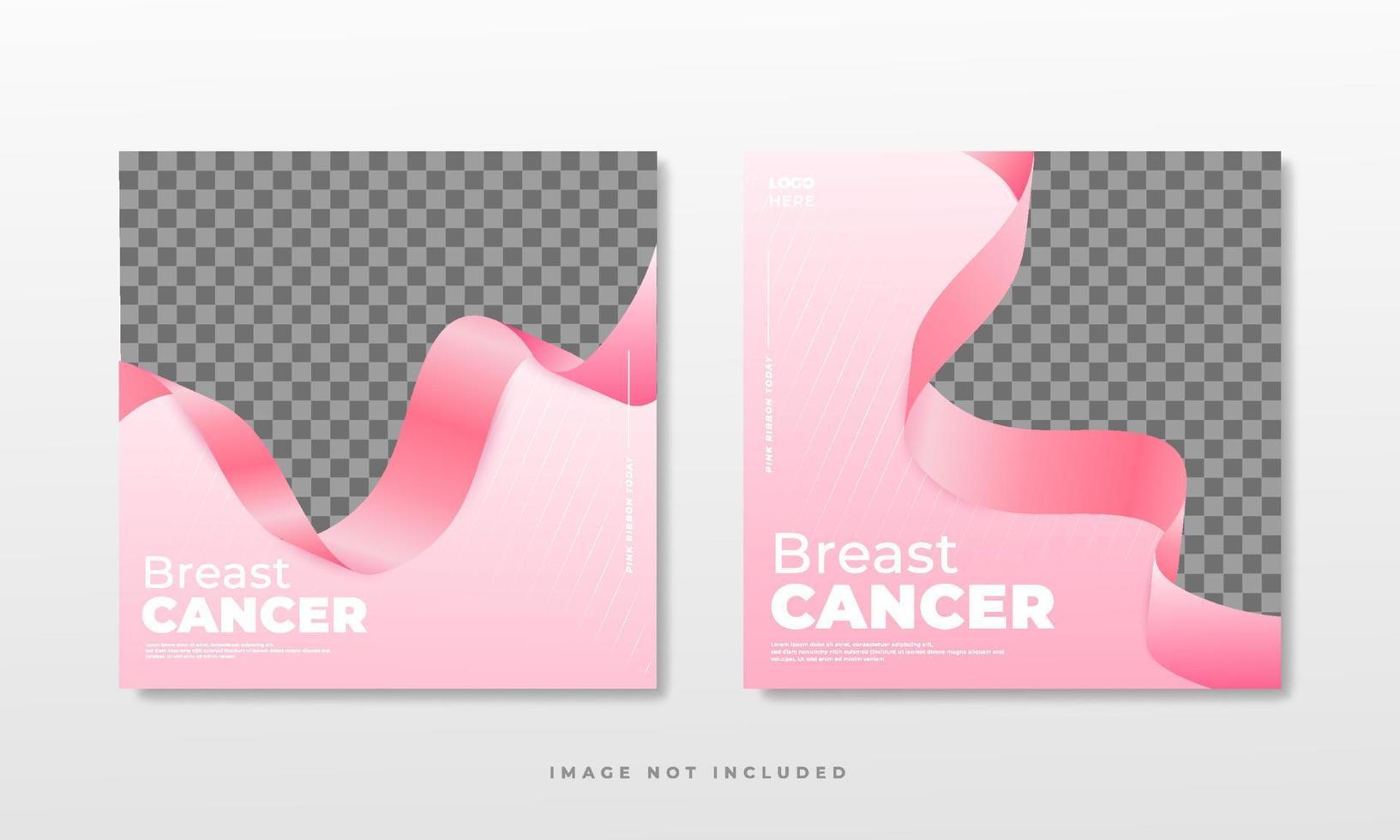 mois de sensibilisation au cancer du sein pour le modèle de publication sur les médias sociaux vecteur